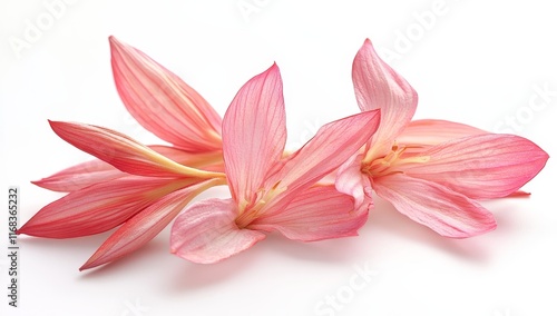 Delicate pink flowers isolated on white.