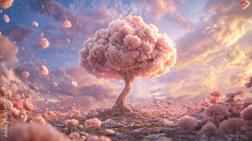 Dreamy Blossoms: A solitary...