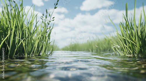 Serene Meadow Stream: A tra...