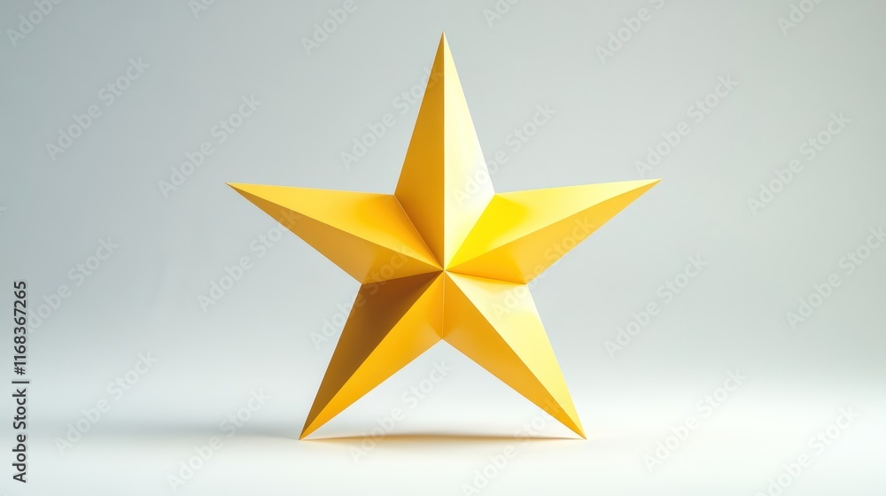 Obraz premium Golden star on white background.