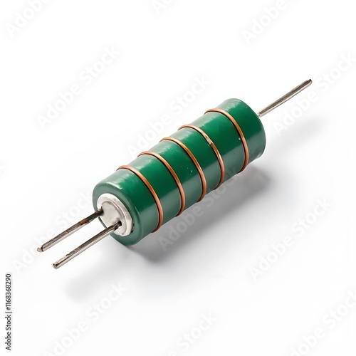 Wirewound Resistor isolated on a white background photo