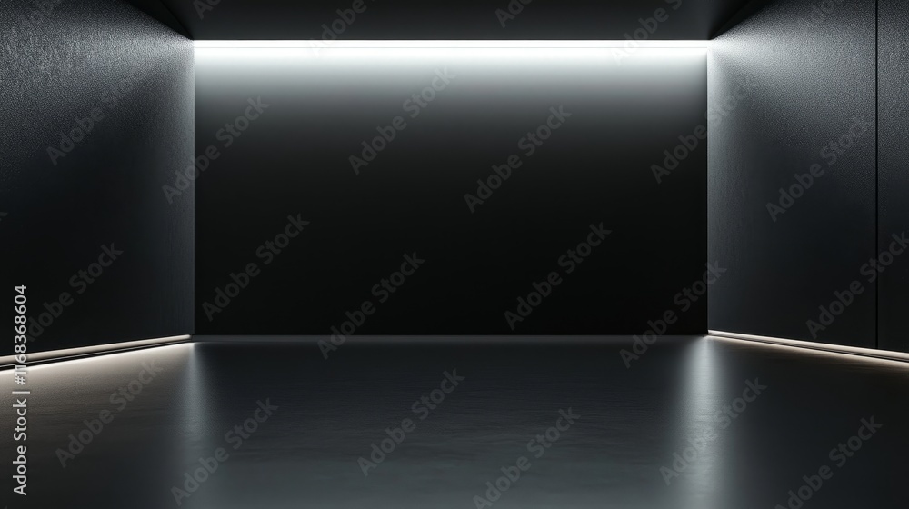 A clean studio environment featuring a black gradient backdrop, soft lighting transitions, and ample space for creative projects. A clean studio environment featuring a black gradient backdrop, soft lighting transitions, and ample space for creative projects.