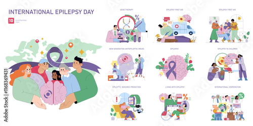 International Epilepsy Day. Flat Vector Illustration