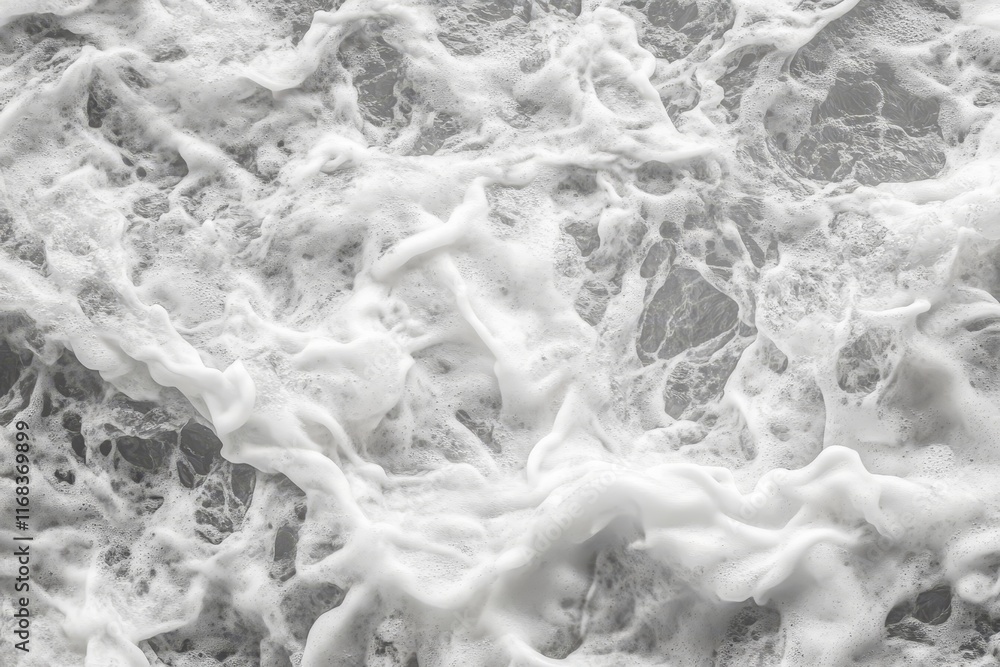 Obraz premium Close-up of churning ocean waves, white foam texture.