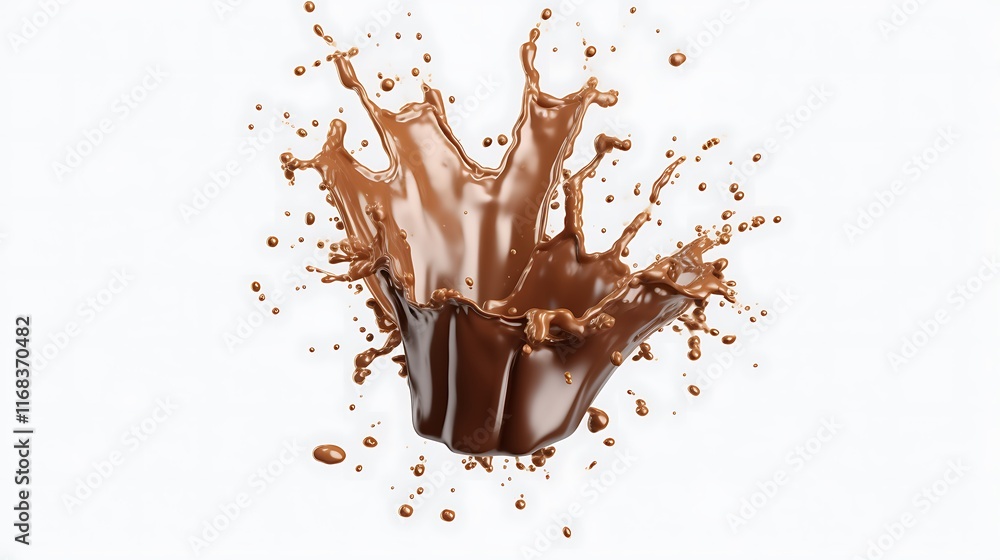 Fototapeta premium Delicious Chocolate Liquid Splashing Dynamically