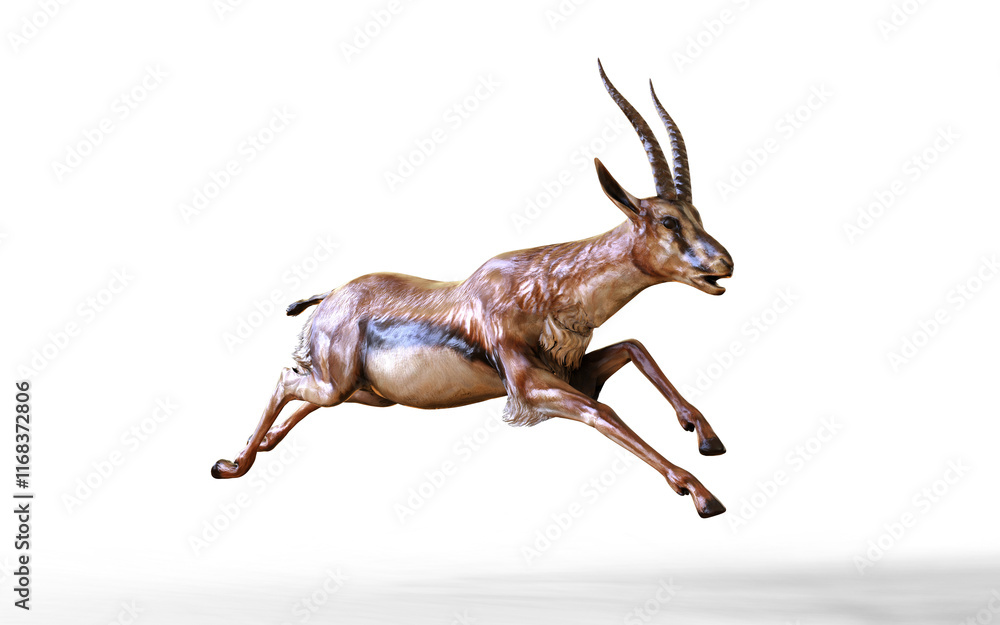 Fototapeta premium 3d Illustration movement of A Graceful Gazelle Survival in the Wild.