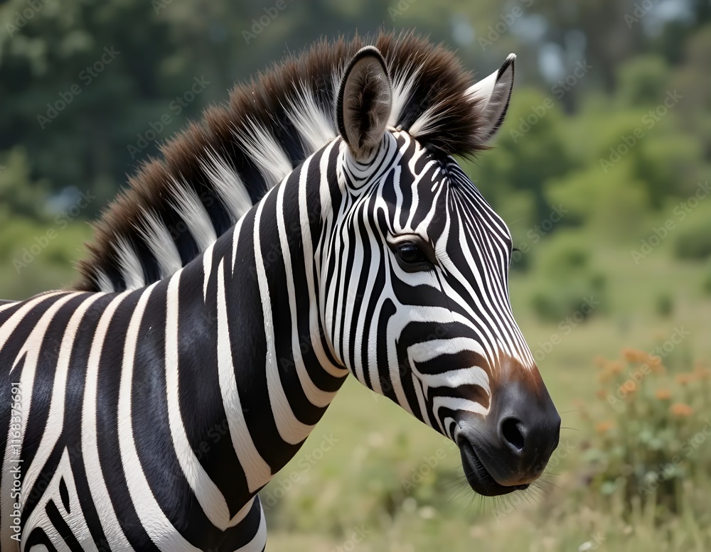 A zebra with natural background.