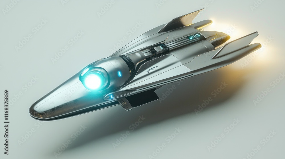 Sleek futuristic spaceship design with glowing elements. Sleek futuristic spaceship design with glowing elements.