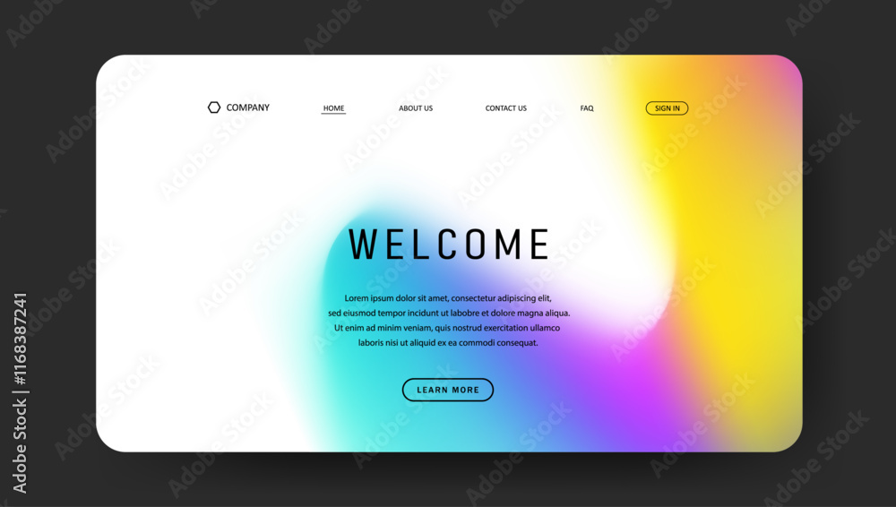 Abstract wave futuristic design of landing page. trendy gradient mesh website design
Abstract wave futuristic design of landing page. trendy gradient mesh website design