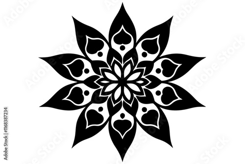 black and white flower