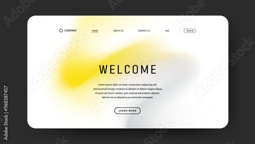 Abstract wave futuristic design of landing page. trendy gradient mesh website design	
