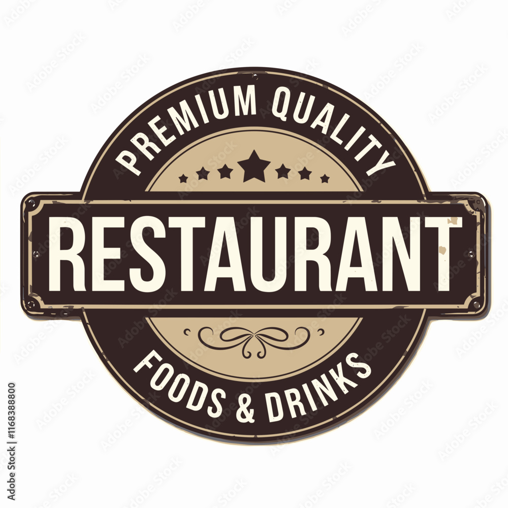 Fototapeta premium Premium Quality Restaurant Vintage Emblem Design