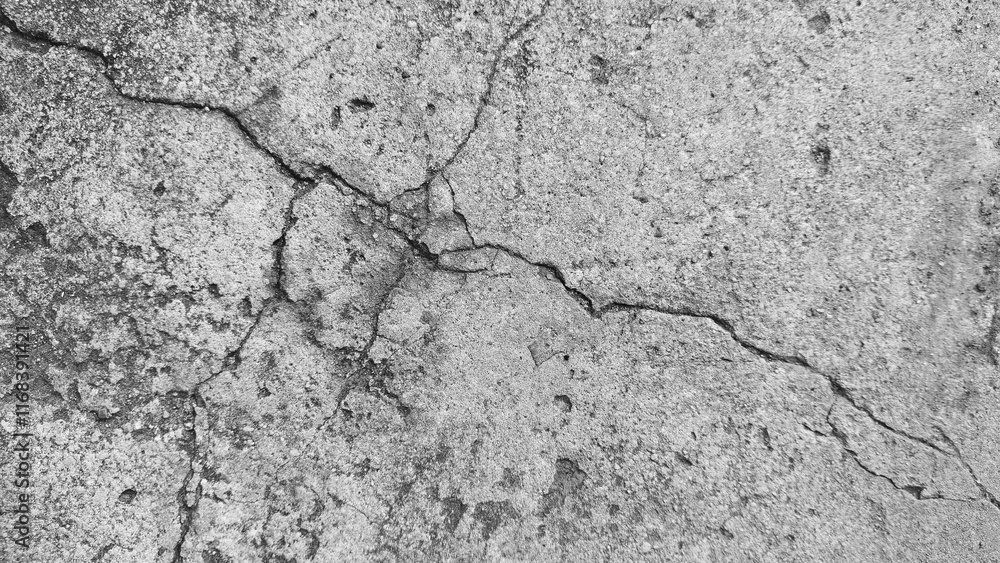 Obraz premium Cracked concrete wall texture, Cement background not painted in vintage style