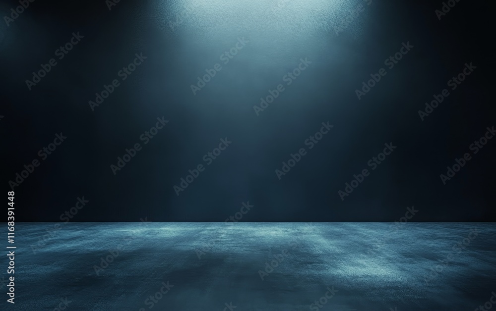 Dark blue studio background with spotlight. Dark blue studio background with spotlight.