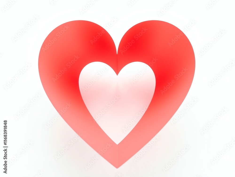Layered Red Heart: A Simple, Romantic Paper Art Design Layered Red Heart: A Simple, Romantic Paper Art Design