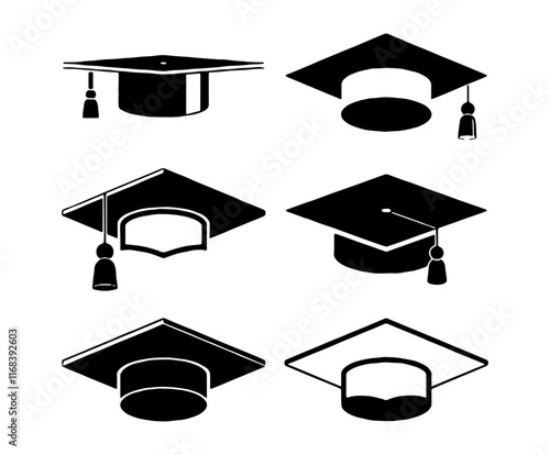 Graduation Celebration. Vector illustration of a group of graduates tossing their caps in celebration of graduation.graduation hat diploma icon. Graduation hat and diploma web icon. Vector illustratio