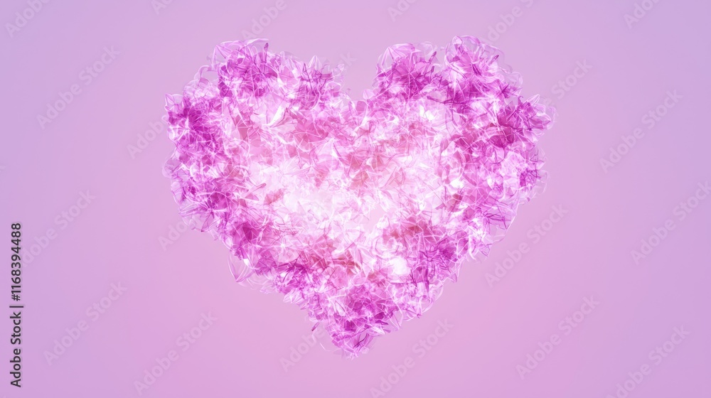 Fototapeta premium Radiant Floral Heart Silhouette - Ultra-Detailed Watercolor Petals Cinematic Image for Valentine Artwork Concept
