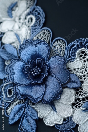 Blue and White Flower Close Up