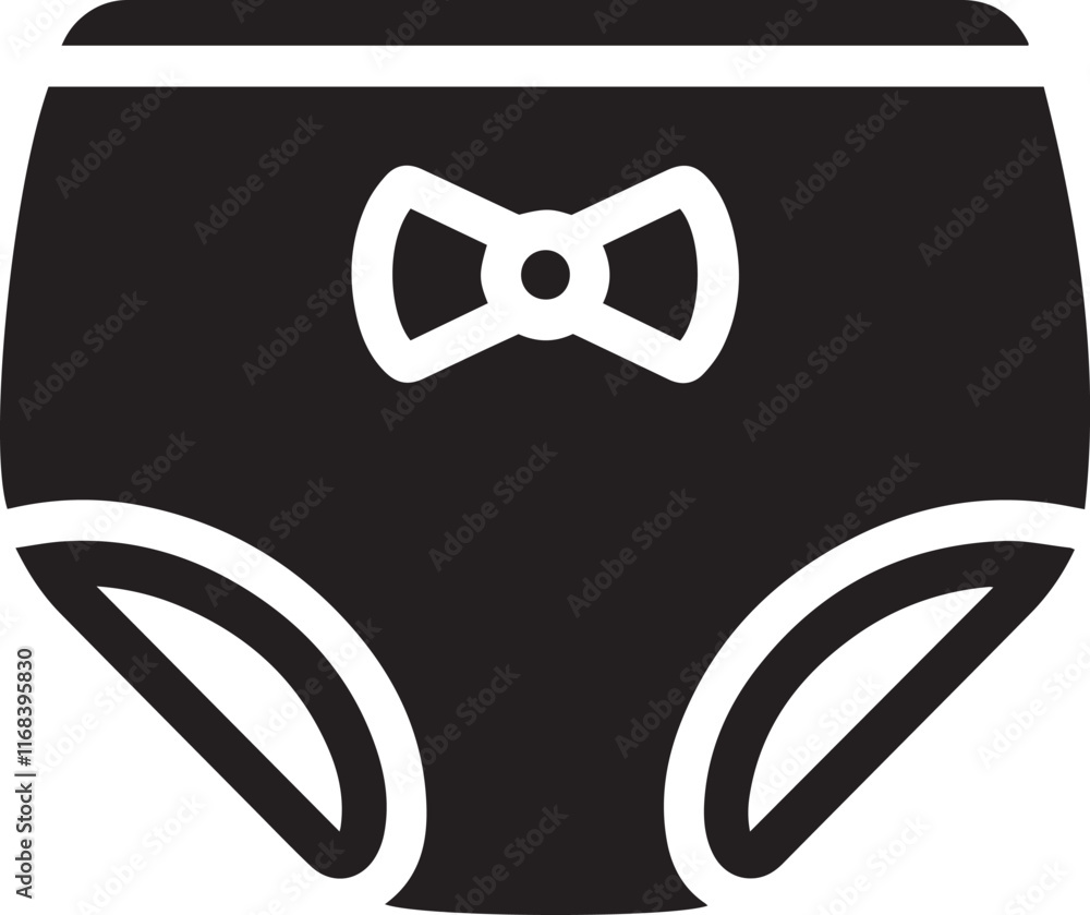 Baby diaper Silhouette vector illustration Baby diaper Silhouette vector illustration