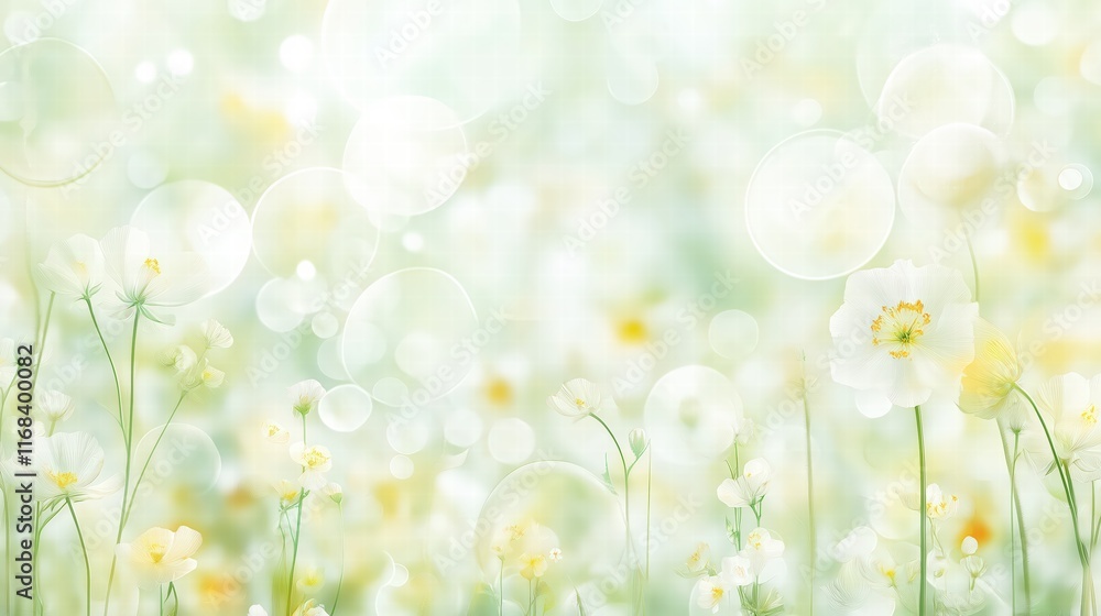 Dreamy Floral Background with Bokeh Effects Dreamy Floral Background with Bokeh Effects