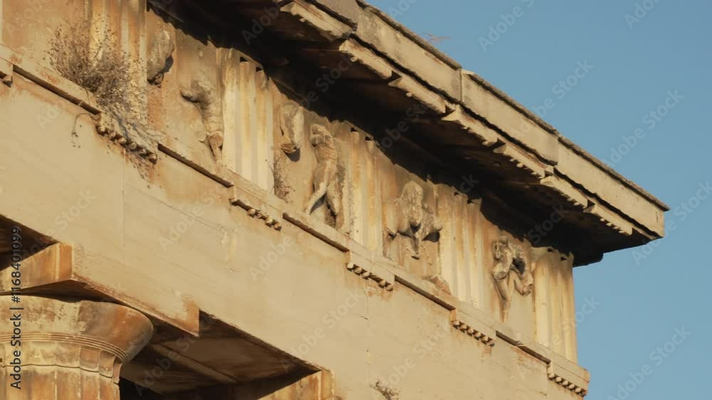 Temple of Hephaestus Athens, Greece Preserved Ancient Greek Detail Historical Marble Carvings