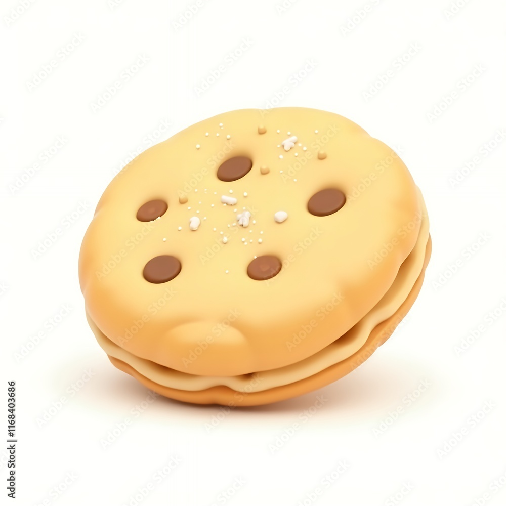 Delightful 3D Render of a Chocolate Chip Cookie Delightful 3D Render of a Chocolate Chip Cookie