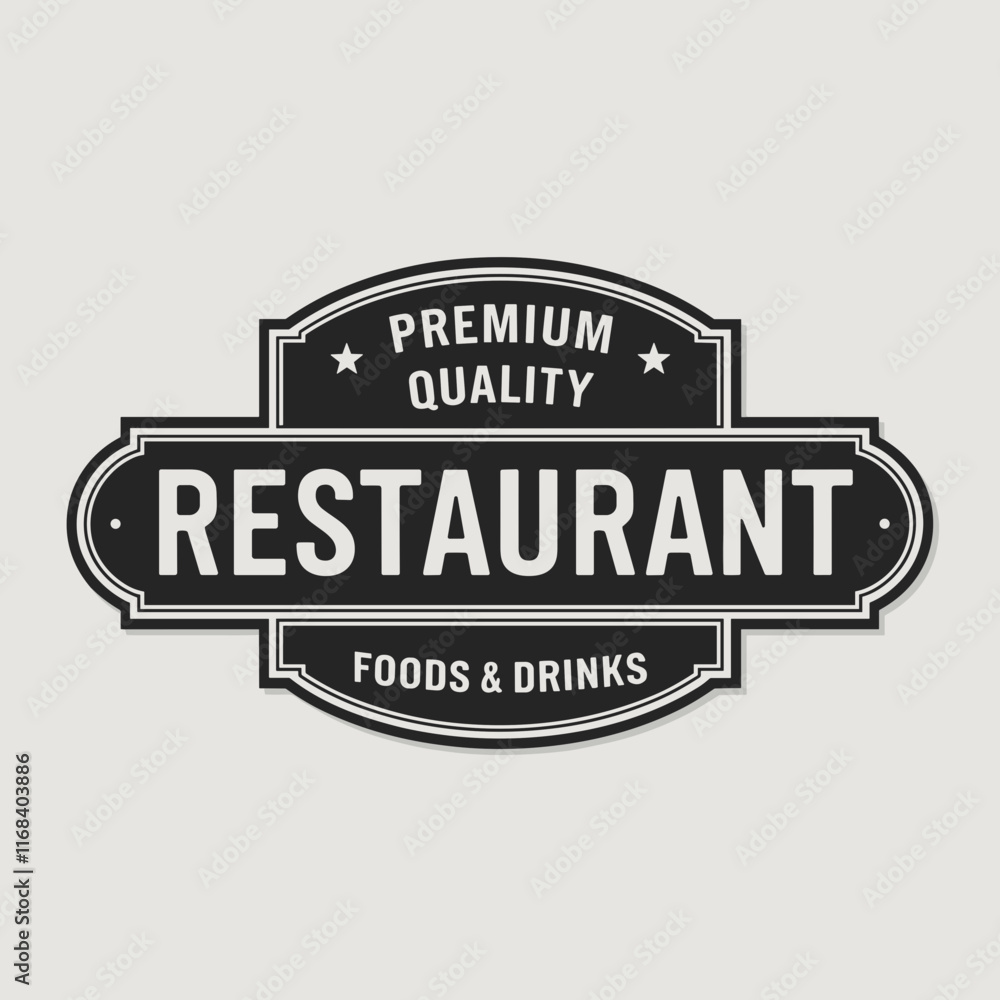 Fototapeta premium Premium Quality Restaurant Vintage Emblem Design