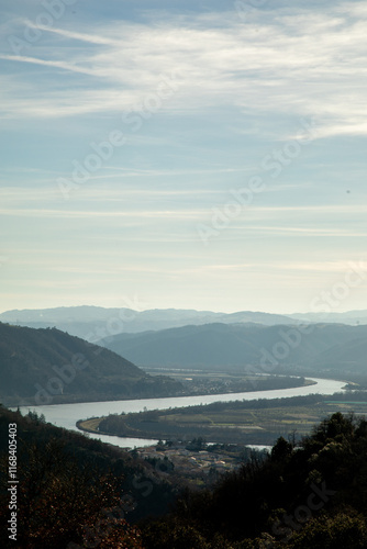 Vászonkép Sunset over the rhone valley in France