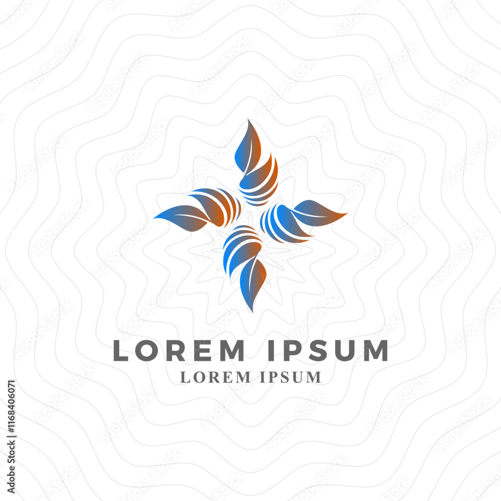 Obraz premium Flower propeller shape logo