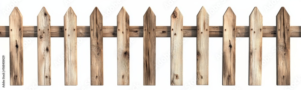 Wooden picket fence isolated on white background. (6) Wooden picket fence isolated on white background. (6)