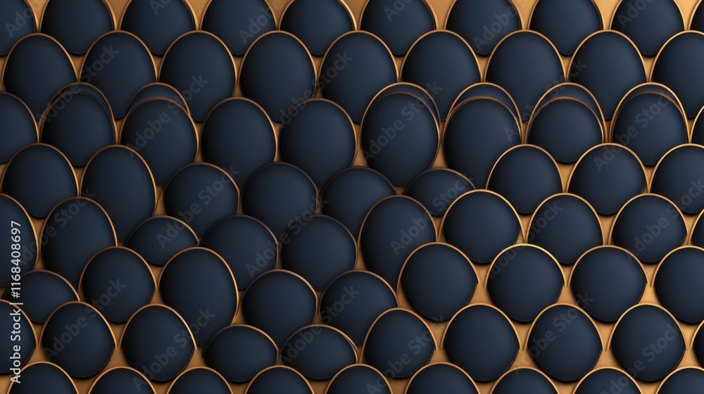 A textured pattern of dark, rounded shapes with golden edges. A textured pattern of dark, rounded shapes with golden edges.