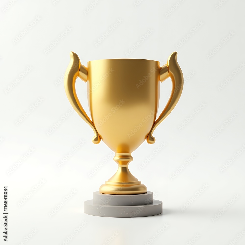 Golden Trophy on Pedestal: A Symbol of Achievement and Victory Golden Trophy on Pedestal: A Symbol of Achievement and Victory