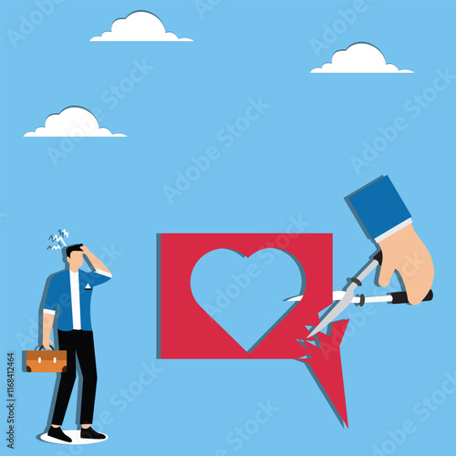 Interrupting speech, rejecting spam or excessive information, refusing to make an offer, cutting the speech bubble of the speaker with scissors in hand