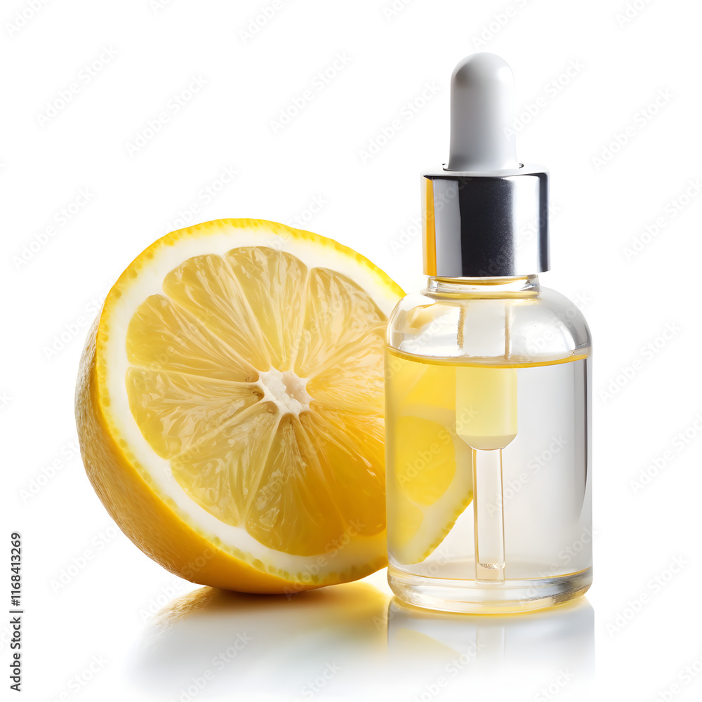 lemon with serum bottle lemon with serum bottle