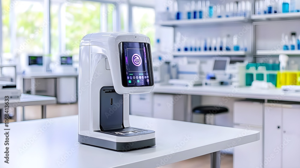 Modern Smart Coffee Machine in a Bright, Minimalist Kitchen Setting Modern Smart Coffee Machine in a Bright, Minimalist Kitchen Setting