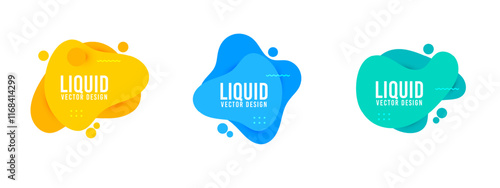 Modern liquid abstract shapes vector design set
