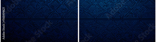 Set of dark blue gradient background with Arabian patterns. Arabic Mosaic Ornament Background. Muslim Decoration. Ramadan Kareem, Berat Kandil Islamic background