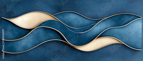 Elegant Blue and Beige Wave Abstract Background Design