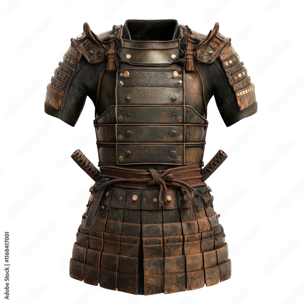 Authentic Samurai Armor Display for Cultural Appreciation on transparent background Authentic Samurai Armor Display for Cultural Appreciation on transparent background