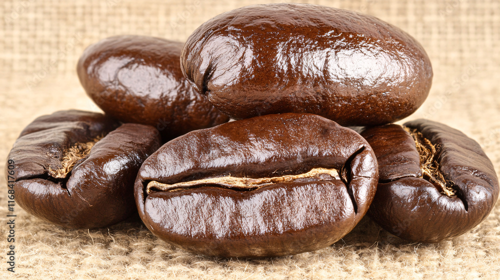 Fresh coffee beans stacked on a textured surface, showcasing their rich brown color and unique shape, perfect for brewing aromatic coffee. Fresh coffee beans stacked on a textured surface, showcasing their rich brown color and unique shape, perfect for brewing aromatic coffee.