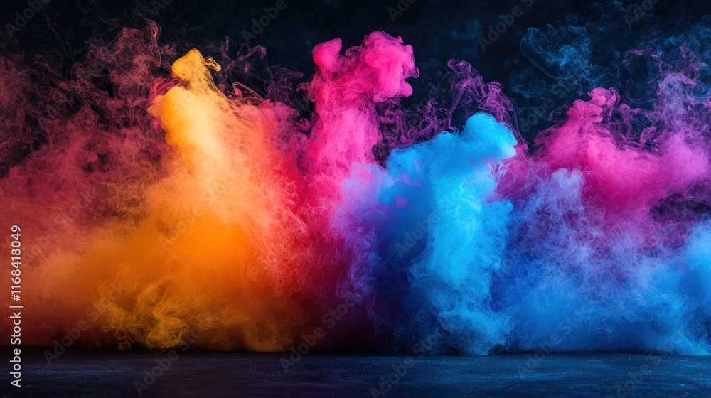 Obraz premium Abstract Colorful Smoke Art: A Vivid Symphony of Hues