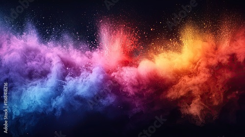 Wallpaper Mural Colorful smoke clouds create a vibrant display in an abstract art representation Torontodigital.ca