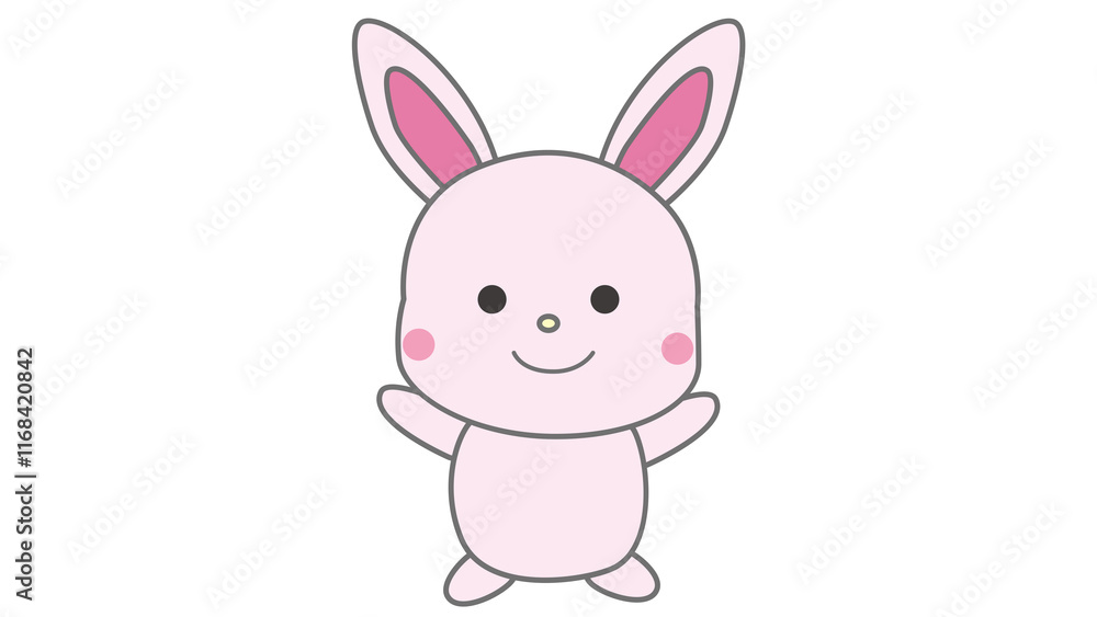 にっこり笑ったうさぎのイラスト にっこり笑ったうさぎのイラスト