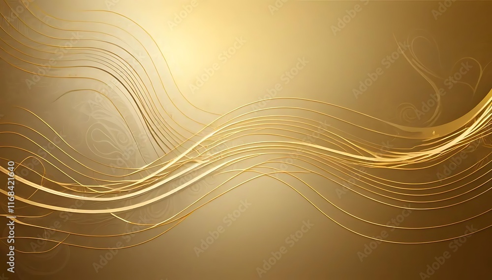 Fototapeta premium Golden Waves Abstract Background Design