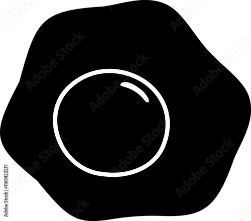 Simple fried egg silhouette.
Isolated poached egg silhouette.
Transparent background.
