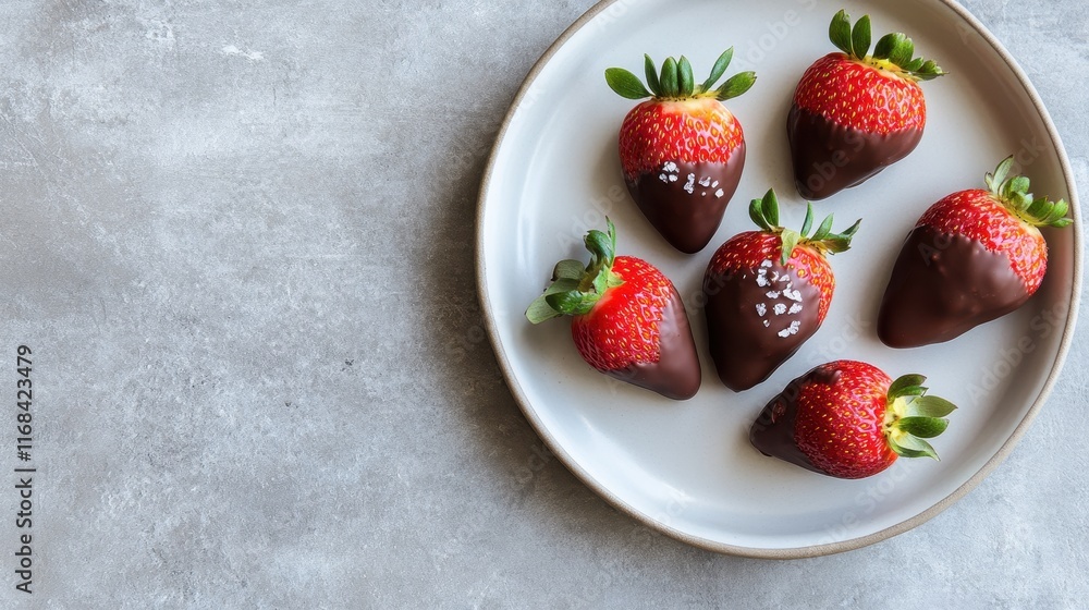 Chocolate Covered Strawberries on a Plate Chocolate Covered Strawberries on a Plate