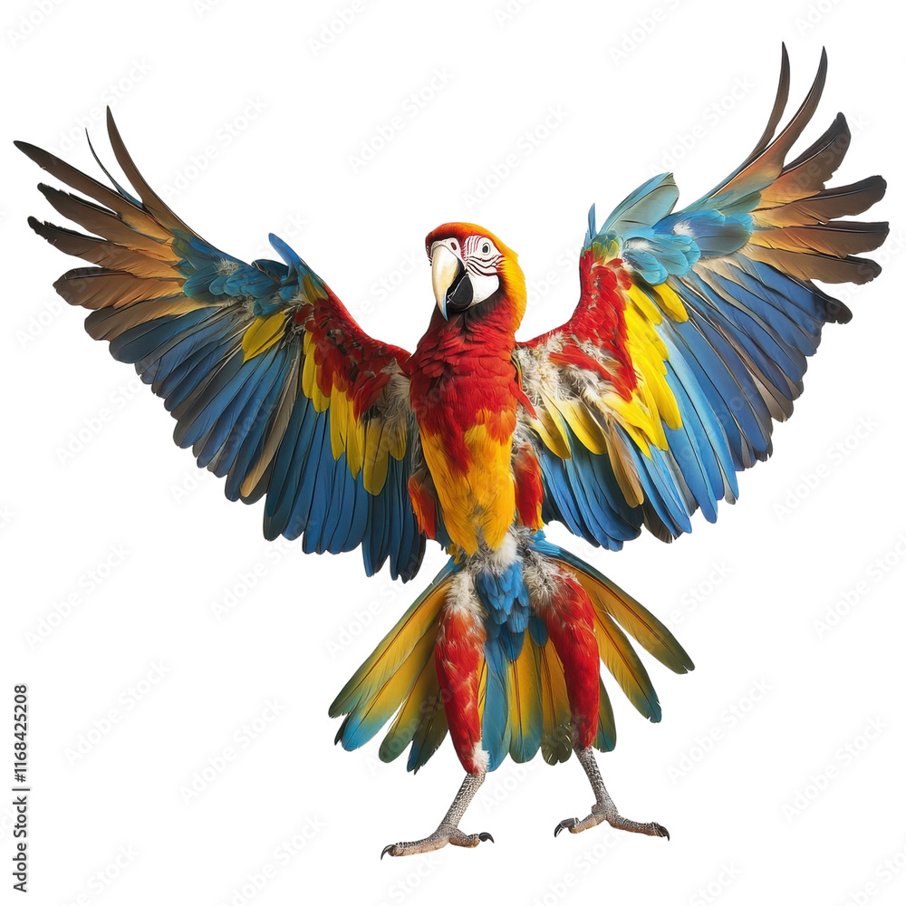 Fototapeta premium Colorful Circus Bird on a Vibrant Background on transparent background