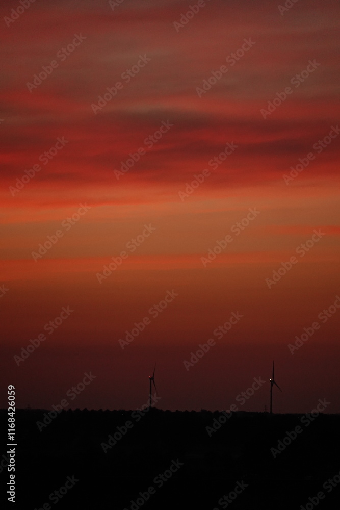 Rose sunset and colorful clouds