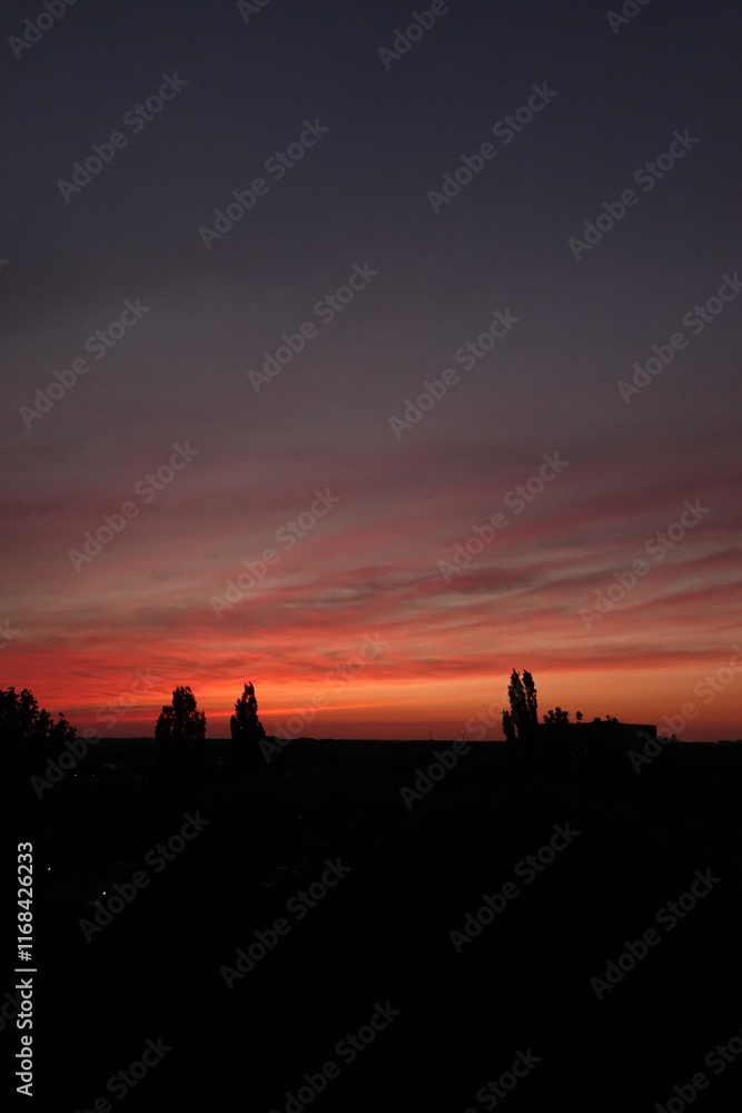 Fototapeta premium Rose sunset and colorful clouds