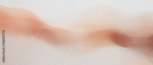 Abstract grainy noise gradient background with soft peach and beige hues, flow wavy movement, retro textured aesthetic, nostalgic, timeless calming beauty product brand design.